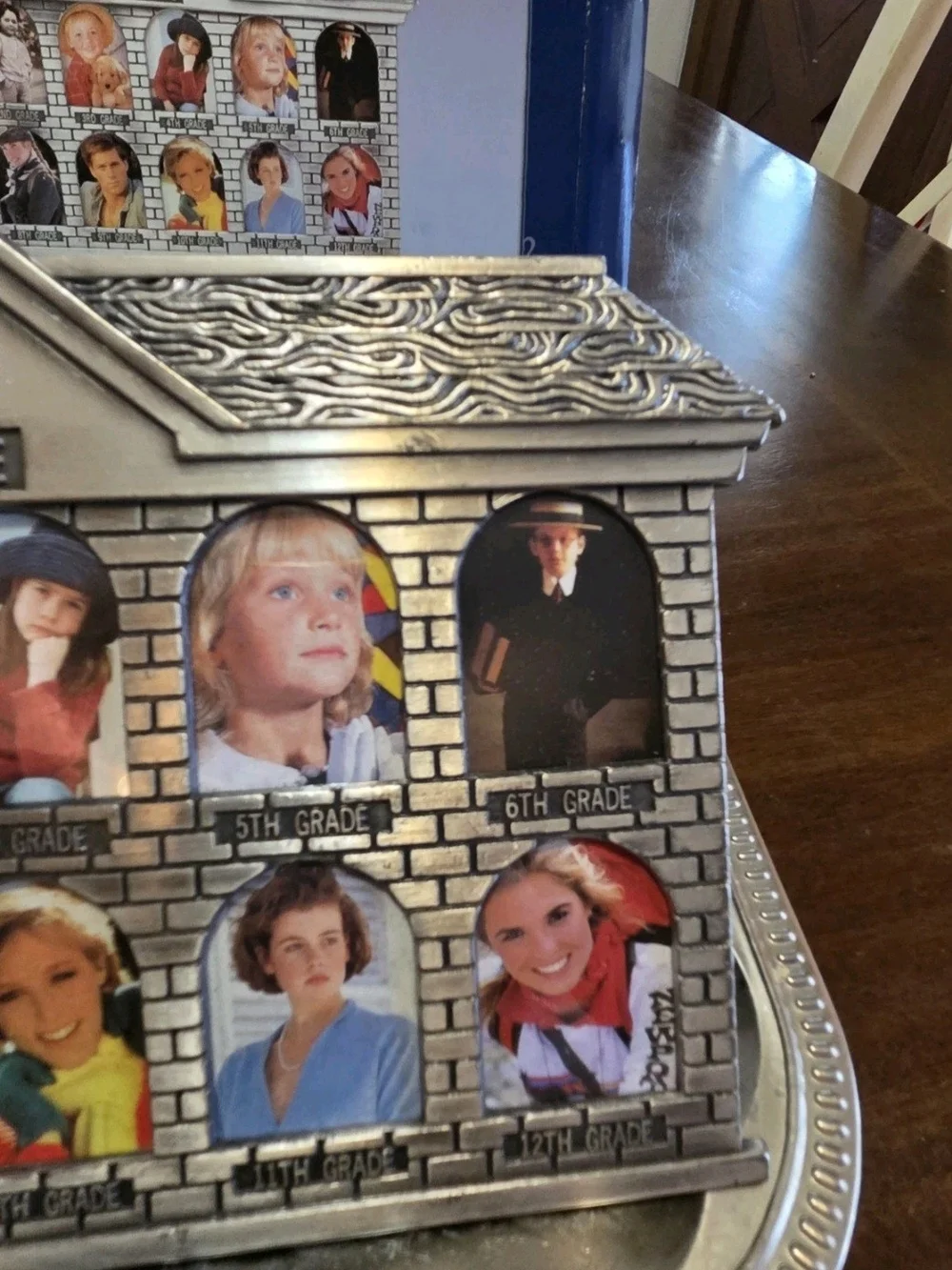 School House Picture Frame Plaque with Vintage Class Portraits